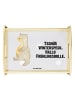 Mr. & Mrs. Panda Holztablett Otter Bauch mit Spruch in Grau Pastell