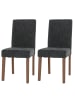 MCW 2er-Set Esszimmerstuhl Littau Chenille, Dunkelgrau, naturfarbene Beine