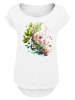 F4NT4STIC Long Cut T-Shirt Baum mit Blumen in weiß