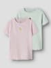 name it 2er-Pack Slim Fit T-Shirt Bestickt Nkfvivemma in pale aqua