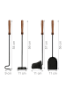 relaxdays 5-tlg. Kaminbesteck-Set in Schwarz/ Braun
