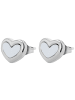 Adeliás Damen Ohrringe – Ohrstecker Herz aus Edelstahl mit Perlmutt in silber