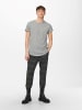 Only&Sons Langes Rundhals T-Shirt Kurzarm Shirt ONSMATT Stretch Basic in Grau