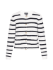 DreiMaster Maritim Women Cardigan in offwhite navy stripe