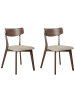 Beliani 2er-Set Esszimmerstuhl HOPE in Braun/Beige