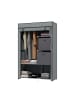 HOMCOM Stoffschrank-102L x 42,5B x 162,5H cm-Dunkelgrau