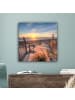 MuchoWow Leinwand Bilder Sonnenuntergang Strand