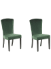 Beliani 2er-Set Esszimmerstuhl PISECO in Grün/Schwarz