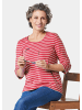 GOLDNER Kurzgröße:  Jerseyshirt mit Rundhals in rot / weiß / geringelt