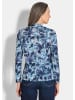 GOLDNER Kurzgröße:  Langarm Jersey-Shirt mit Allover-Druck in blau / gemustert