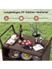 COSTWAY Servierwagen Rattan in Braun