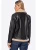 Wittchen Damen Lederjacke mit Kunstfellbesatz in Brown