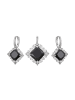 NAEMI Women Jewelry Set in Silver Black