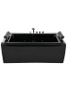 Beliani Whirlpool Badewannen MONTEGO in Schwarz/Silber - (W) 83 x (H) 86 x (L) 172 cm