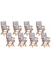 Beliani 9-tlg Gartentisch Set MAUI II in Bunt/Beige/Blau