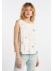 DreiMaster Vintage Damen Top in Wollweiss Blau