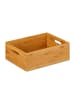 relaxdays 4 x Aufbewahrungskiste in Natur - (B)40 x (H)14 x (T)30 cm
