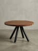 KADIMA DESIGN Moderner Couchtisch mit Sheesham Massivholz, Metall-Materialmix