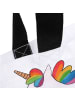 Mr. & Mrs. Panda Tote Bag Einhorn Happy ohne Spruch in Weiß