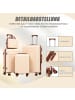ABRIHOME Kofferset in Beige 4-teilig mit Kosmetiktasche
