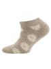 ewers 2er-Set Sneaker Socken 2er Pack Blumen/Punkte in braun mel.-dkl.beige mel.