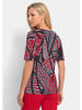 GOLDNER Baumwollshirt mit grafischem Druck in schwarz / rot / gemustert