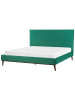 Beliani 2-tlg Doppelbett BAYONNE in Grün/Braun