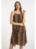 faina Kleid Mit Leoprint in Beige Leo