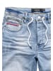 Humy Bermuda Jeans Shorts mit Used-Denim und Kordelzug A&S in Hellblau