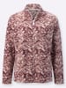 WITT WEIDEN Fleece-Jacke in schlamm-burgund-bedruckt