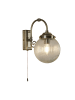 Licht-Erlebnisse Wandlampe (B)16 x (H)27 cm in Messing Antik Klar/Transparent
