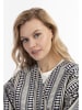 DreiMaster Vintage Damen Wickeljacke in Dunkelmarine Wollweiss