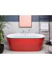 Beliani Freistehende Badewannen ROTSO in Rot/Weiß - (W) 80 x (H) 83 x (L) 170 cm