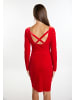 faina Damen Samtkleid Mit Strass in Rot