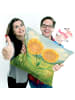 Mr. & Mrs. Panda Kopfkissen Blume Sonnenblume Design ohne Spruch in Weiß