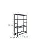relaxdays Reifenregal in Schwarz - (B)110 x (H)180 x (T)40 cm