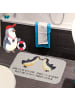 Mr. & Mrs. Panda Badematte Pinguine Kuss mit Spruch in Grau Pastell
