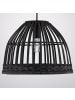 home24 home24 1-flammige Pendelleuchte aus Eisen & Rattan in Beige, 35 x 150 x 35 cm in Schwarz
