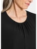 GOLDNER Jerseybluse mit Falten-Details in schwarz