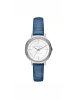 Michael Kors Cinthia Uhr silber blau Lederarmband
