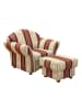 58 aufm Kessel POLSTERSESSEL mit Hocker Kama Chenille rot