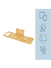 relaxdays Badewannenablage in Natur – (B)70-105 x (H)3,5 x (T)22 cm