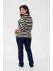 KAFFE curve Strickpullover KCstina Loose fit in Turtledove/Black Stripe