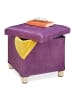 relaxdays Samthocker in Mauve - (B)38 x (H)35 x (T)38 cm