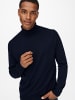 Only&Sons Polo Langarm Shirt Basic Pullover ONSWYLER in Dunkelblau