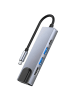 TechProtect 5in1 Multifunktionsadapter V3 USB-C – USB-A / USB-C / HDMI / in Grau