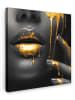 OnlyWow Leinwand Bilder Gesicht gold schwarz