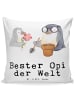 Mr. & Mrs. Panda kuschelkissen 40x40 Pinguin Bester Opi der Welt... in Weiß