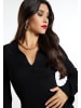 faina Damen Jersey Etuikleid in Schwarz