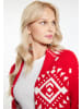 IZIA Damen Cardigan in Rot Weiss